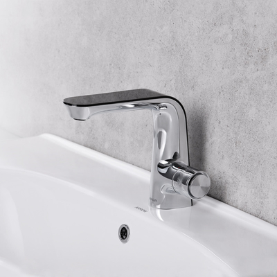 Deck Mounted Chrome Basin Mixer Faucet 217mm Height
