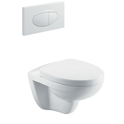 Bathroom Sanitary Ware Wall Hung Toilet , Ceramic Wall Mounted Water Closet